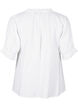Short-sleeved viscose blouse with ruffle details, Bright White, Packshot image number 1