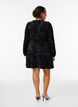 Short A-line sequin dress, Black, Model image number 2
