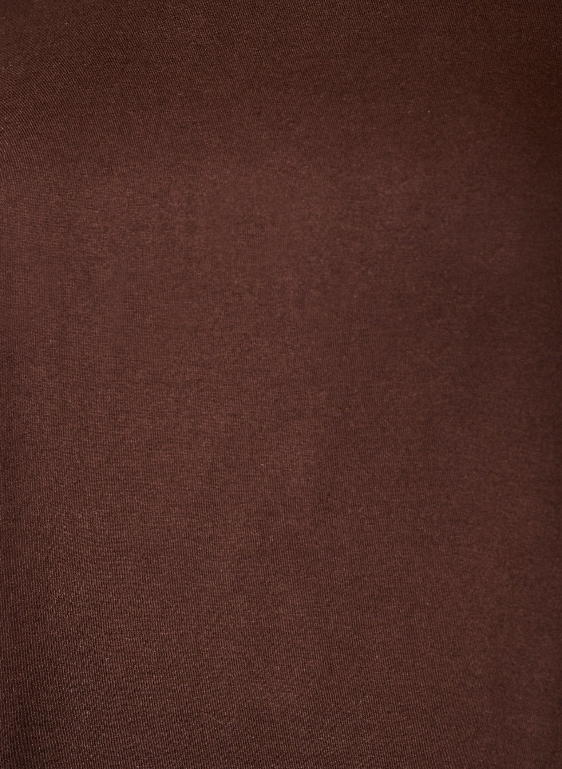 Zizzifashion Cotton T-shirt with crochet detail, Brown, Packshot image number 2
