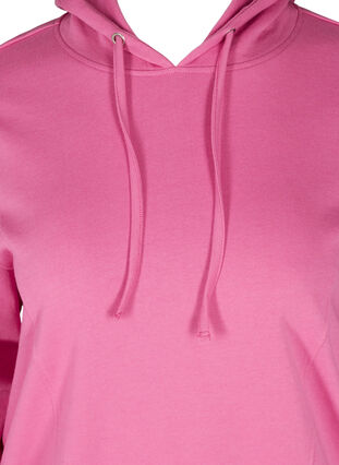 Sweatshirt with a hood and ribbed cuffs, Phlox Pink, Packshot image number 2