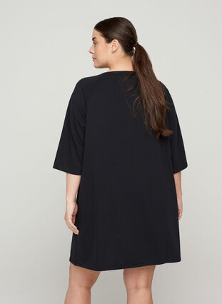 Sweater dress with 3/4-length sleeves and pockets, Black, Model image number 1