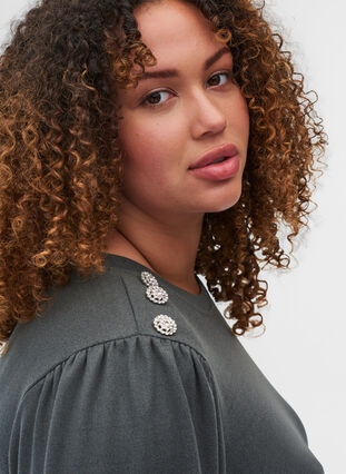 Long-sleeved blouse with shoulder detail, Urban Chic, Model image number 2