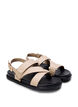 Wide fit - Leather sandal with adjustable straps, Beige, Packshot image number 1