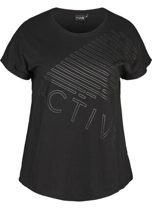 T-shirt with print, Black, Packshot image number 0