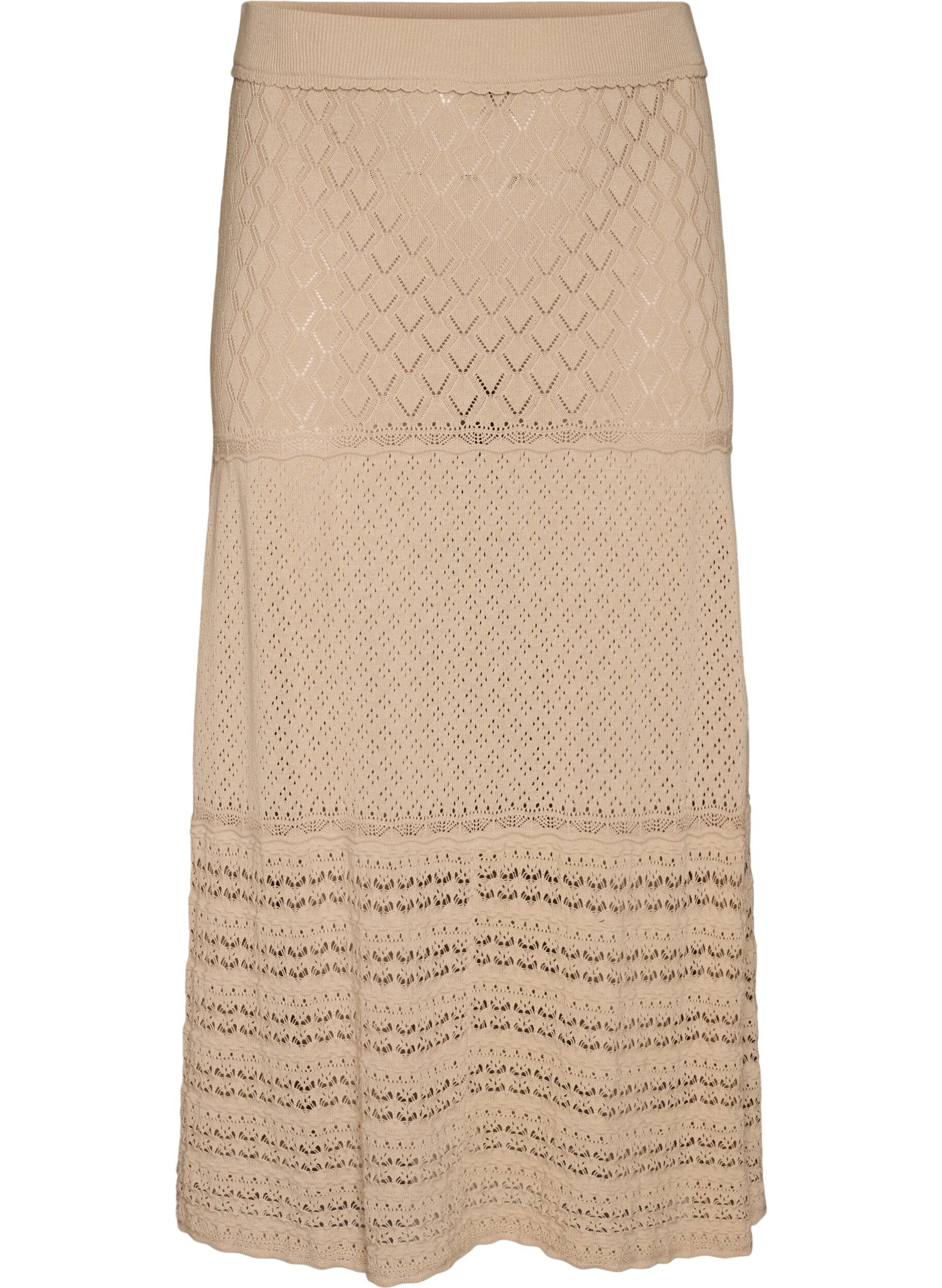 Knitted skirt with eyelet embroidery