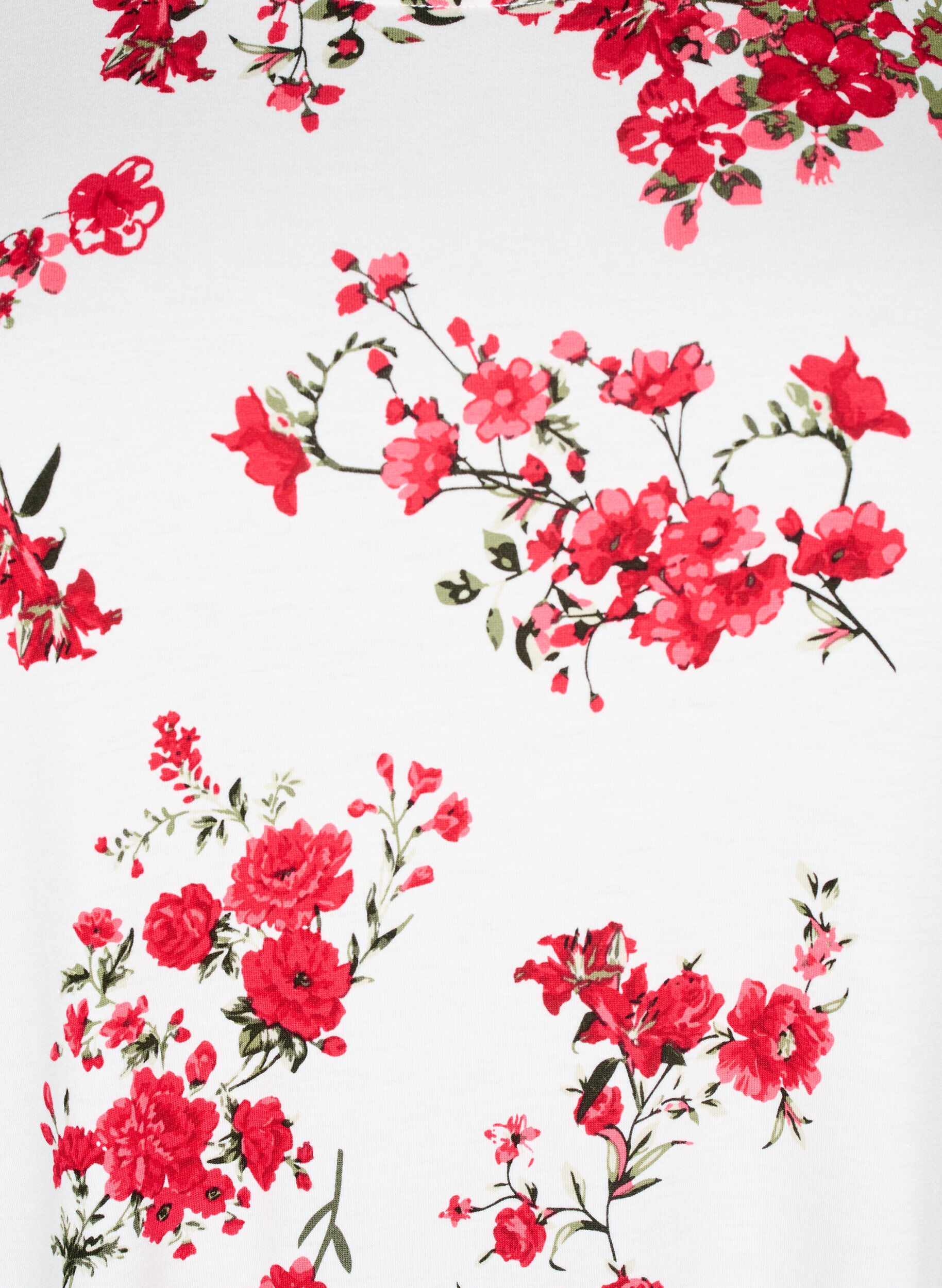 Zizzifashion T-shirt with floral print, Red, Packshot image number 2