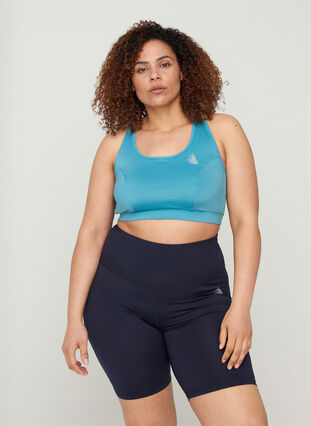 Sports top with a decorative details on the back, Storm Blue, Model image number 2