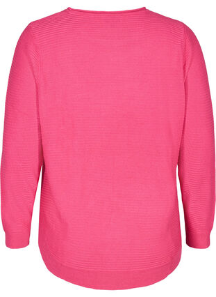 Knitted blouse with round neckline, Hot Pink, Packshot image number 1