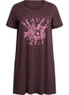 Short-sleeved nightgown in organic cotton, Brown, Packshot image number 0