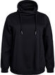 Sweatshirt with high collar and pockets, Black, Packshot image number 0