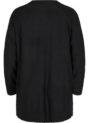 Textured knitted cardigan, Black, Packshot image number 1