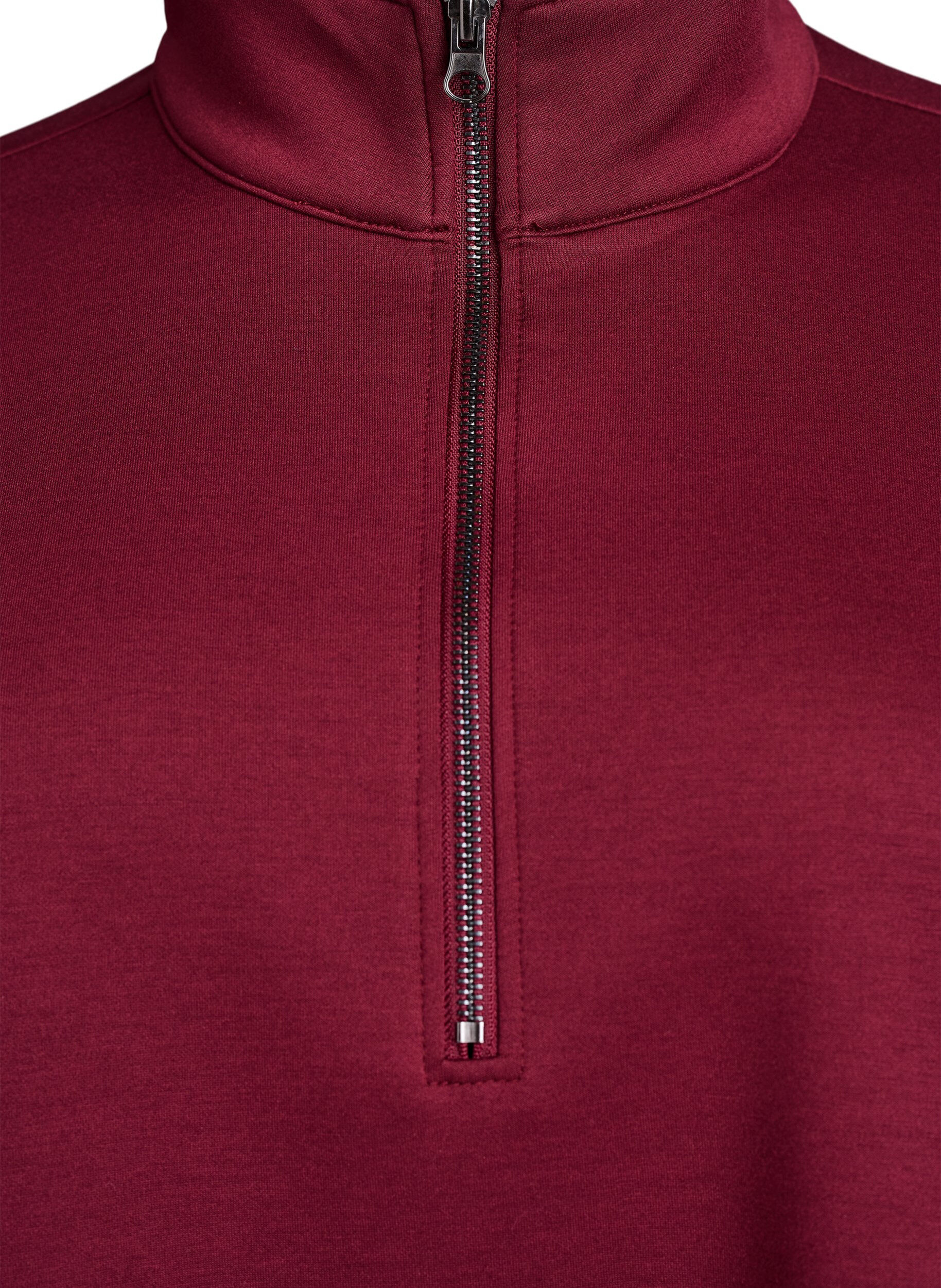 Zizzifashion Short-sleeved sweatshirt with a high collar, Dark Bordeaux, Packshot image number 2