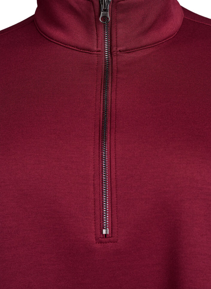 Short-sleeved sweatshirt with a high collar, Dark Bordeaux, Packshot image number 2