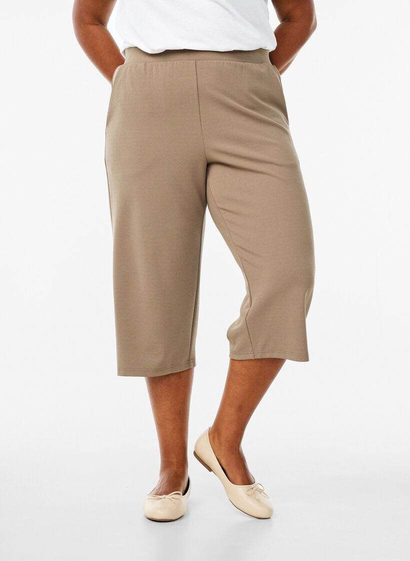 High-waisted knickers with a loose fit, Brown, Model image number 2