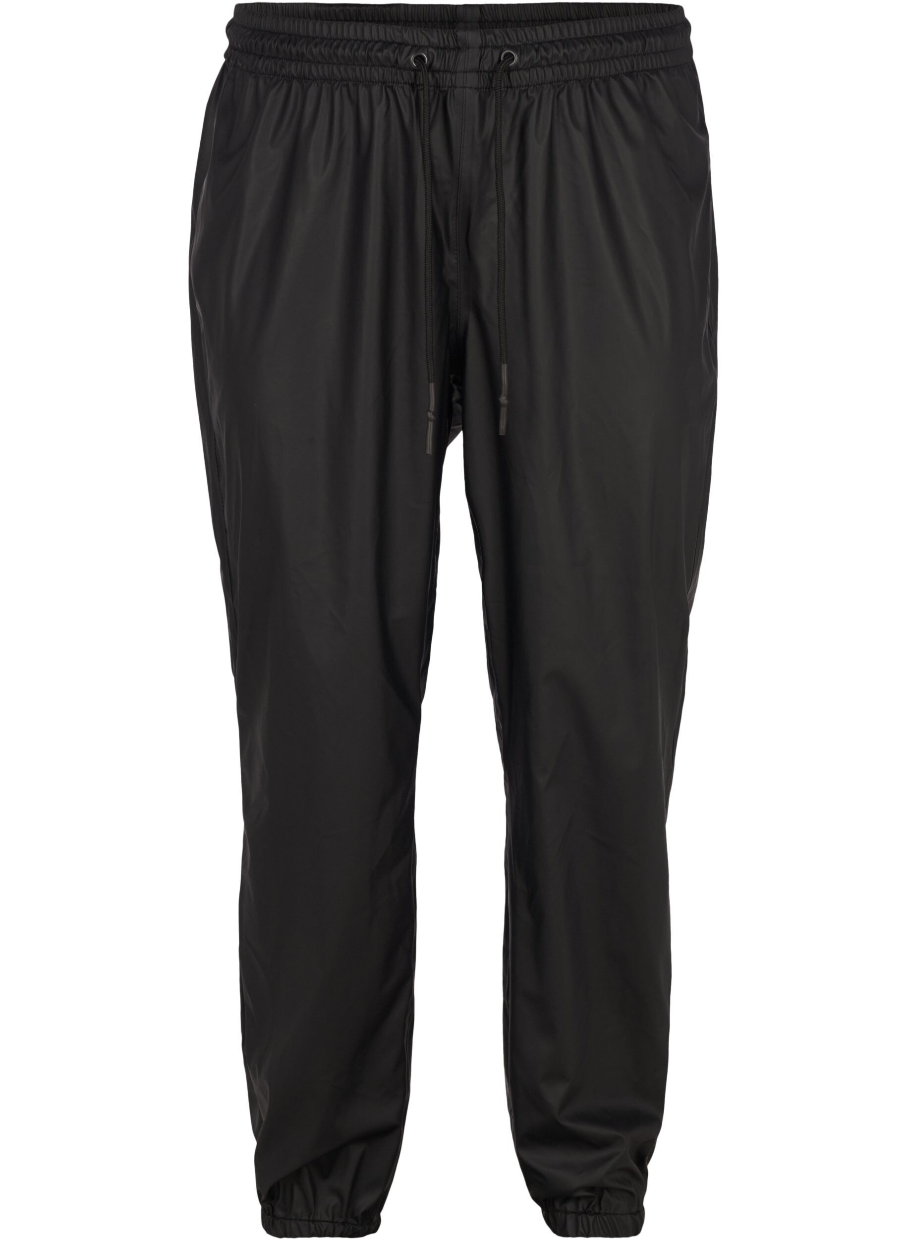 Rain trousers with elastic and drawstring