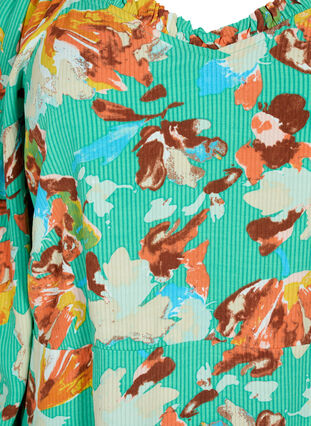 Printed viscose blouse with 3/4 sleeves, Arcadia AOP, Packshot image number 2