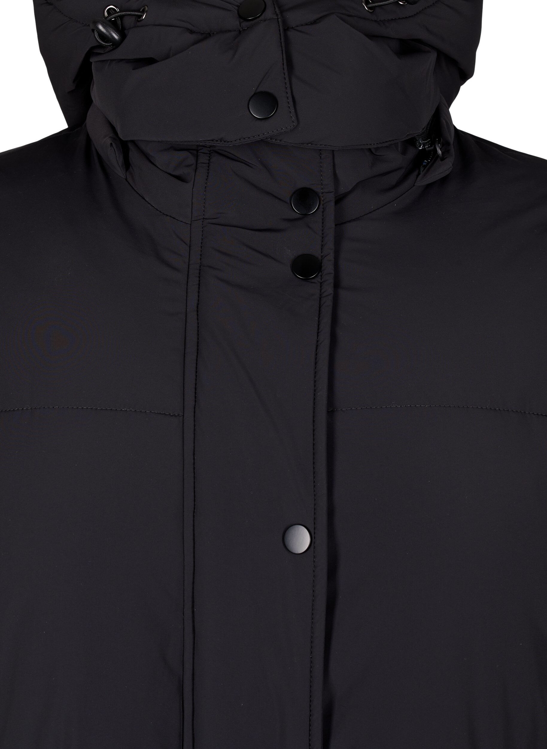 Zizzifashion Puffer coat with adjustable waist, Black, Packshot image number 2