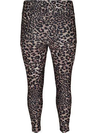 Cropped sports tights with leopard print, Leopard, Packshot image number 1