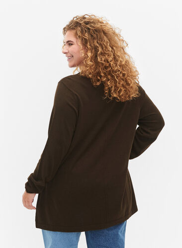 Knitted blouse in cotton-viscose blend, Demitasse, Model image number 1