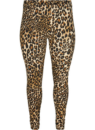 Viscose leggings with leopard print, LEO AOP, Packshot image number 0