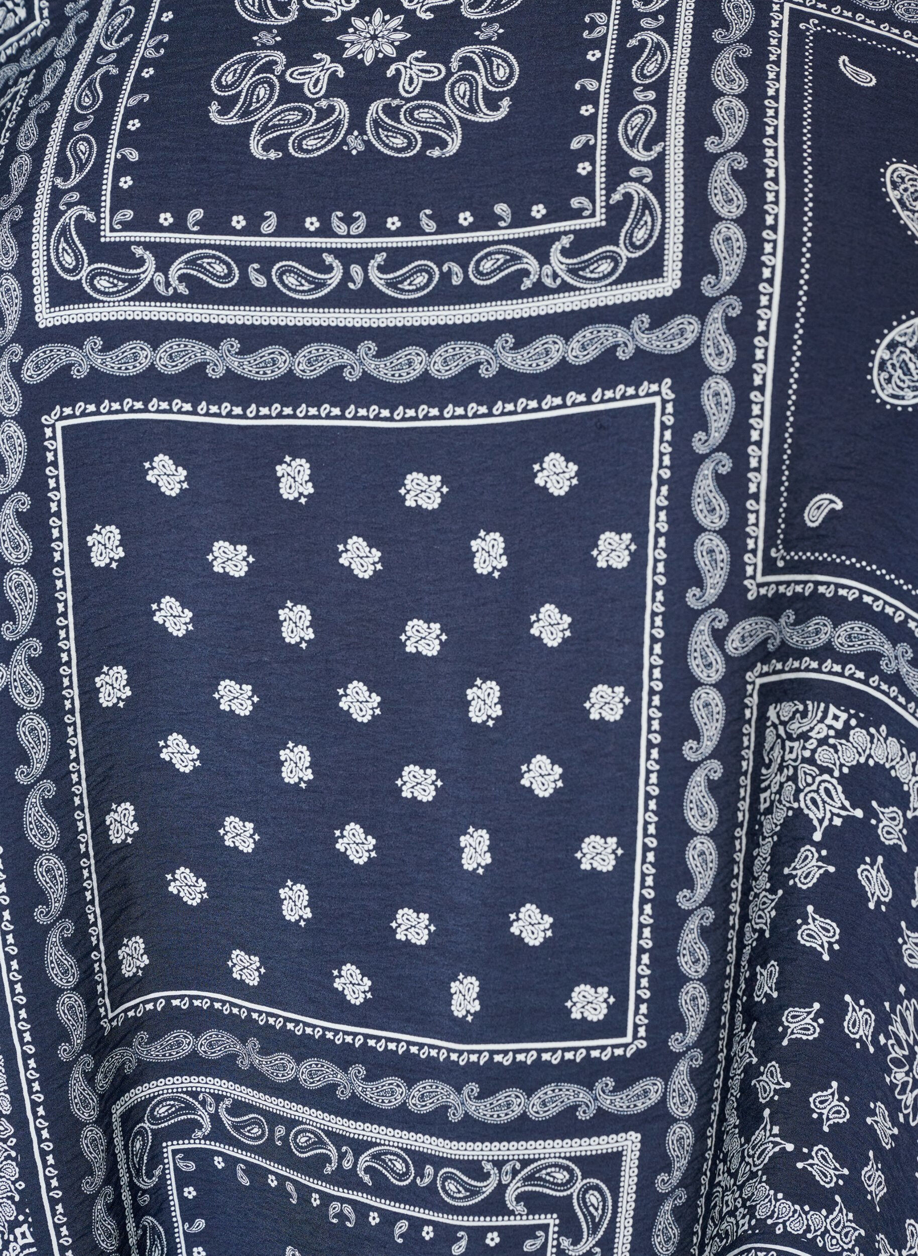 Zizzifashion Viscose blouse with paisley print and balloon sleeves, Blue, Packshot image number 2