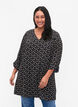 A-shape tunic with print, Blue Beige AOP, Model image number 0