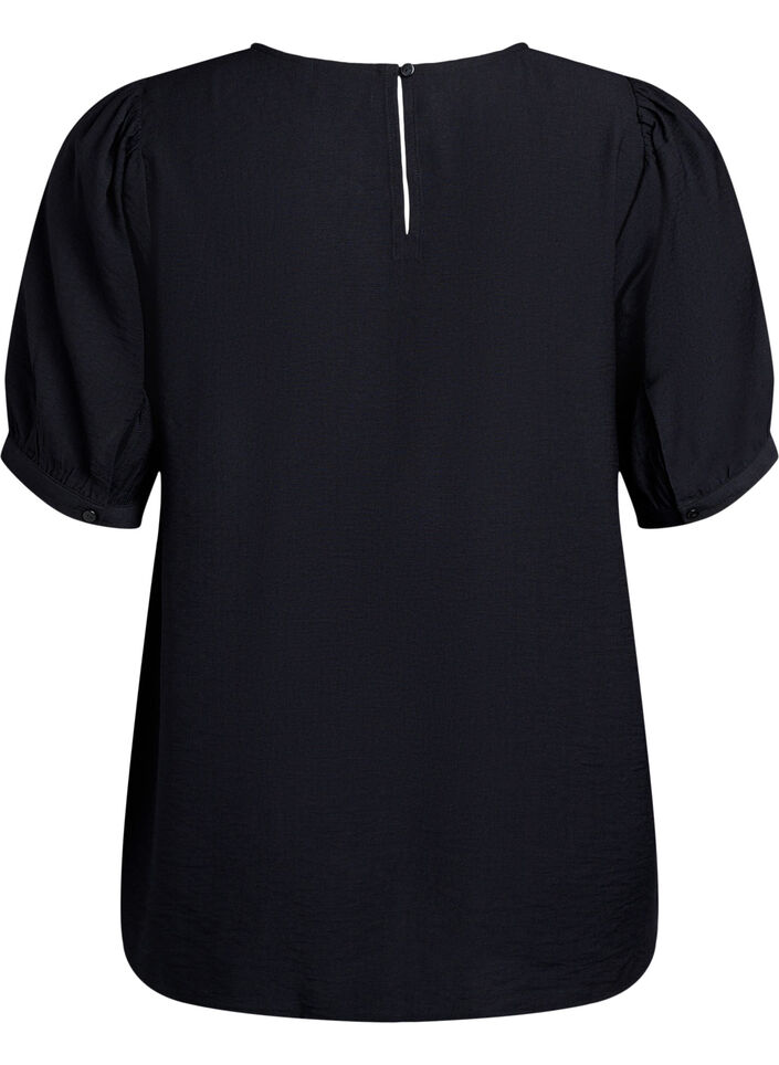 Viscose blouse with 1/2 sleeves, Black, Packshot image number 1