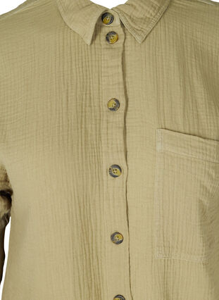 Textured shirt in cotton, Aloe, Packshot image number 2