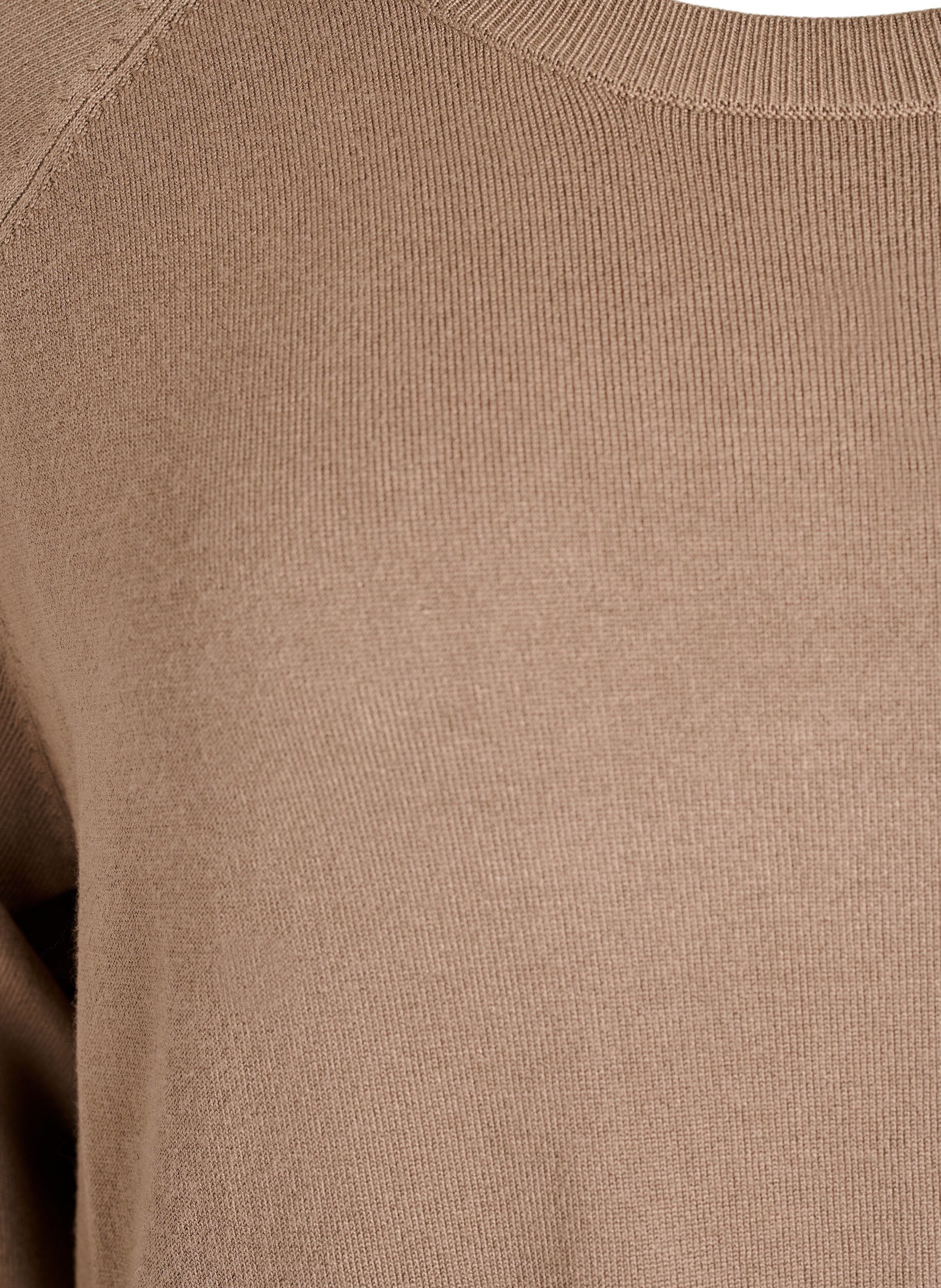 ZizzifashionKnitted blouse with side buttons, Beige, Packshot image number 2