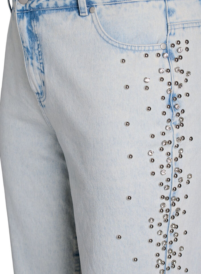 Kiana jeans with decorative details along the sides, Light Blue, Packshot