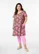 Short a-line dress with floral print, Brown, Model image number 1