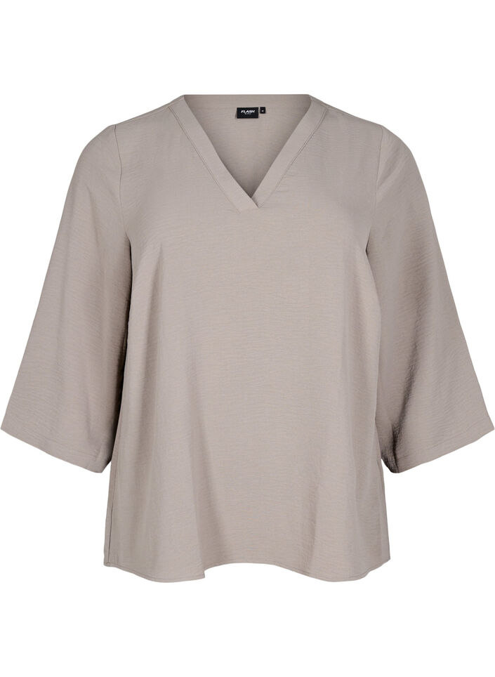 Blouse with 3/4 sleeves, Beige, Packshot image number 0