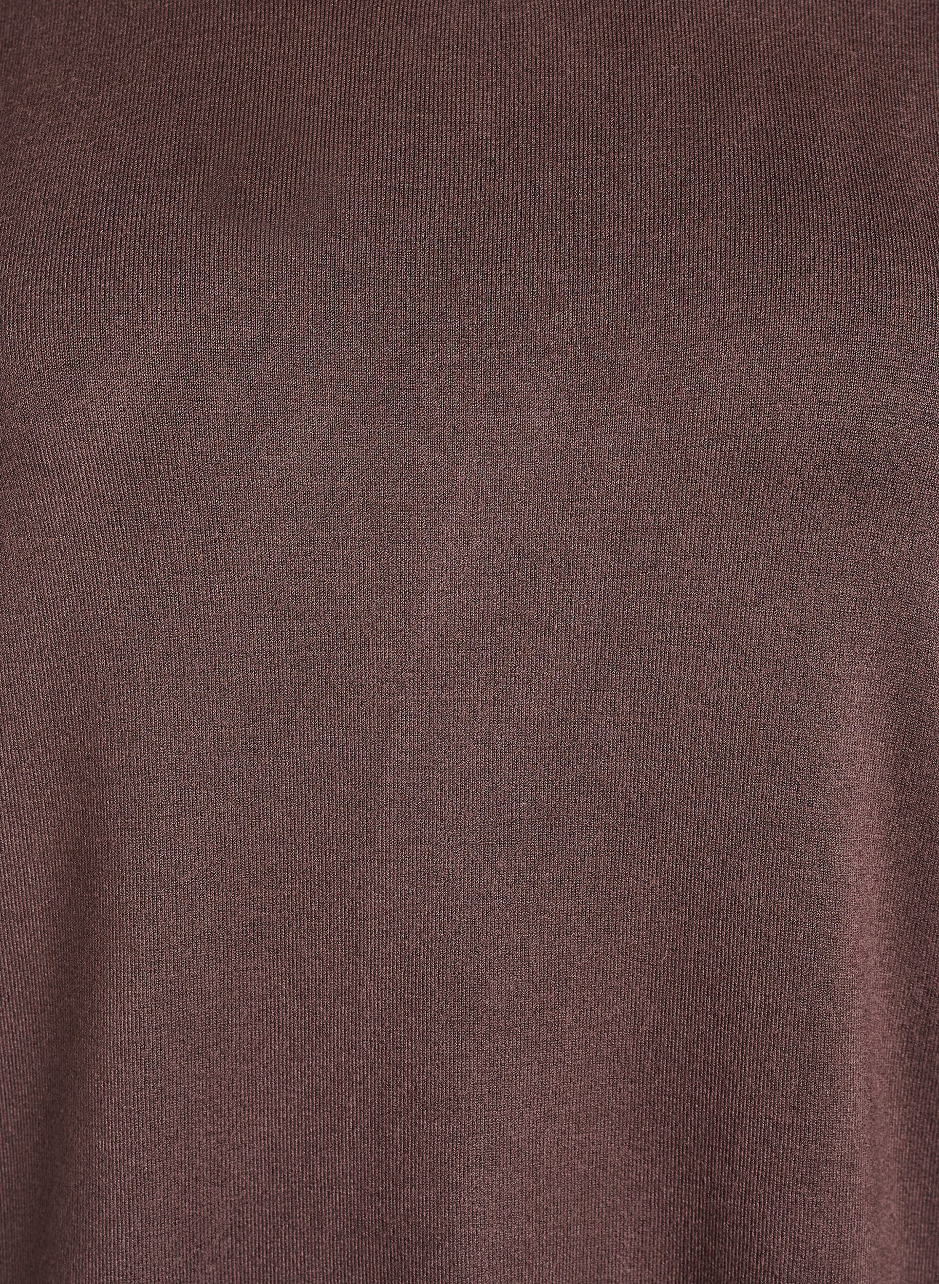 Zizzifashion Short-sleeved knit blouse in viscose, Brown, Packshot image number 2