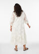 Midi dress with a floral print and sheer 3/4 sleeves, Beige, Model image number 1