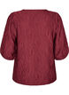 Blouse with texture and 3/4 sleeves, Red, Packshot image number 1