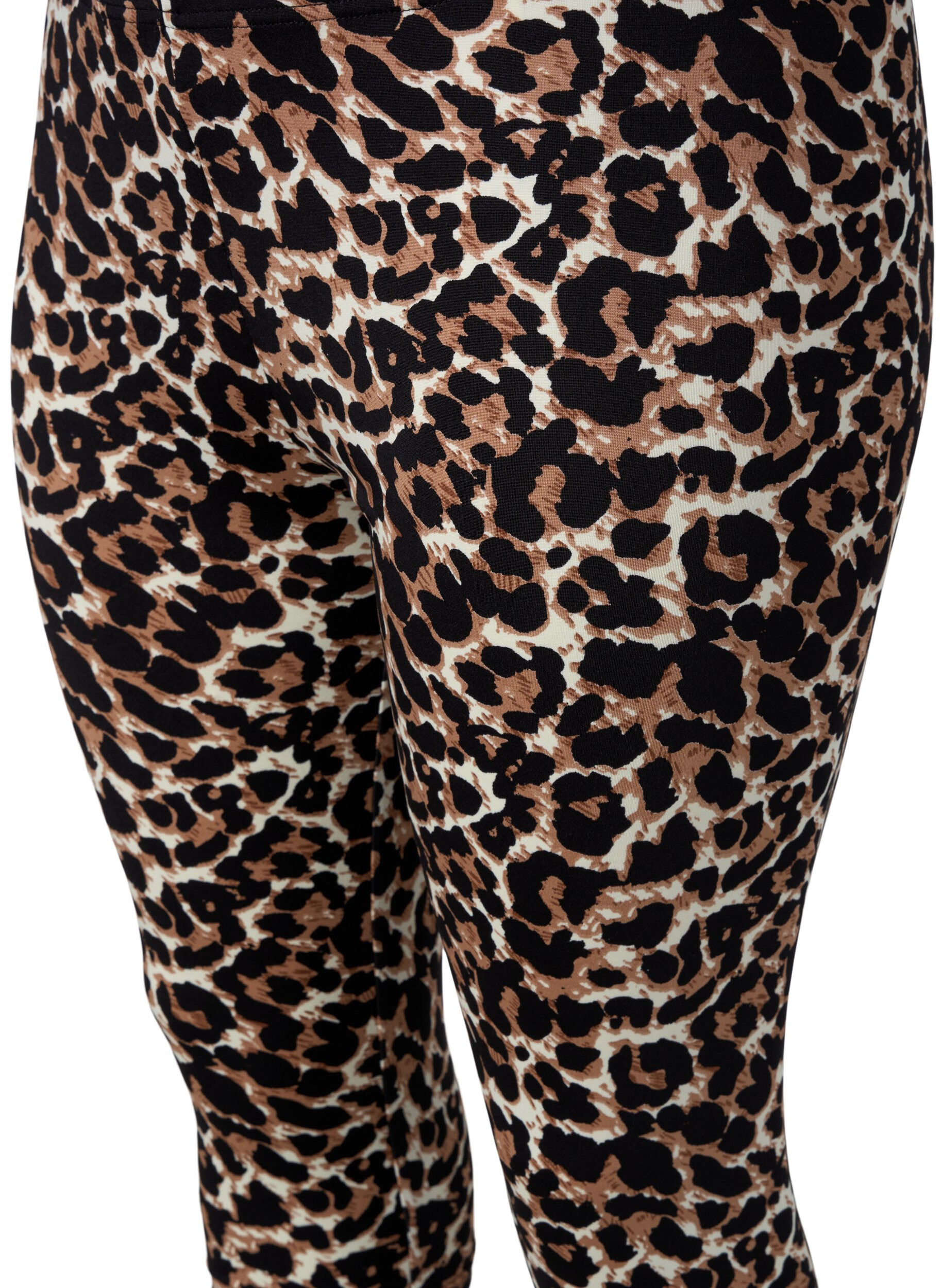 Zizzifashion 	 2-pack of 3/4 leggings, Black / LEO AOP, Packshot image number 3