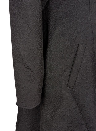 Woven jacquard jacket with a hood, Black, Packshot image number 3