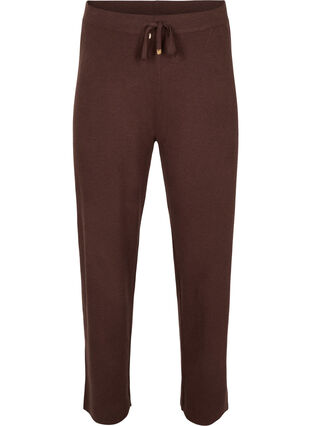 Knitted drawstring trousers, Coffee Bean, Packshot image number 0