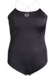 Sports swimsuit with contrast trim and criss-cross straps, Black, Packshot image number 0