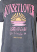 Cotton T-shirt with front print and a washed look, Grey, Packshot image number 2