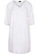 Viscose dress with v-neck, Bright White, Packshot image number 0