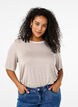 T-shirt with TENCEL™ Lyocell and stripes, Beige, Model image number 0