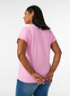 Short sleeved cotton blend t-shirt, Pink, Model image number 2