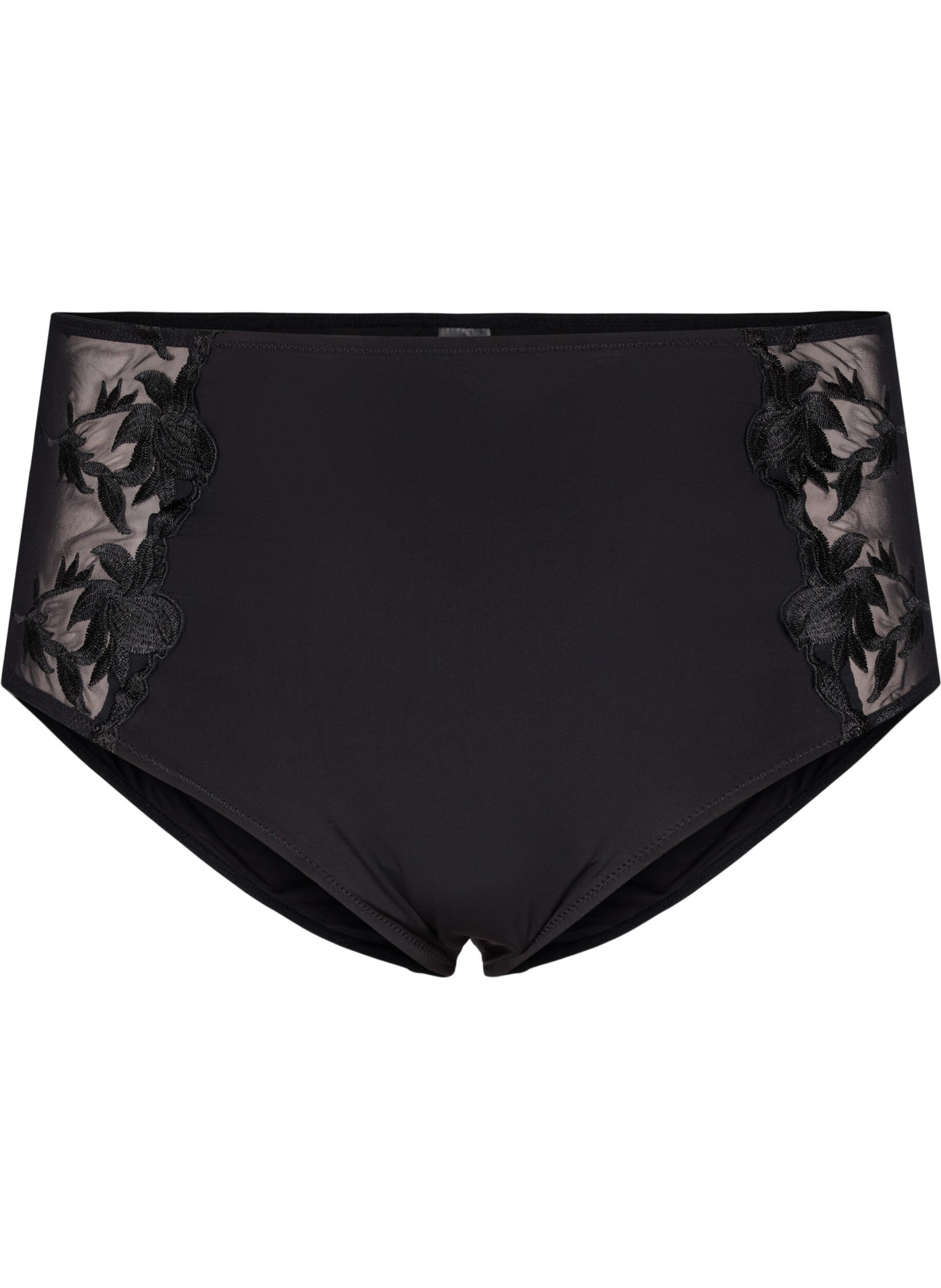 Zizzifashion Hipster briefs with embroidery and regular waist, Black, Packshot image number 0