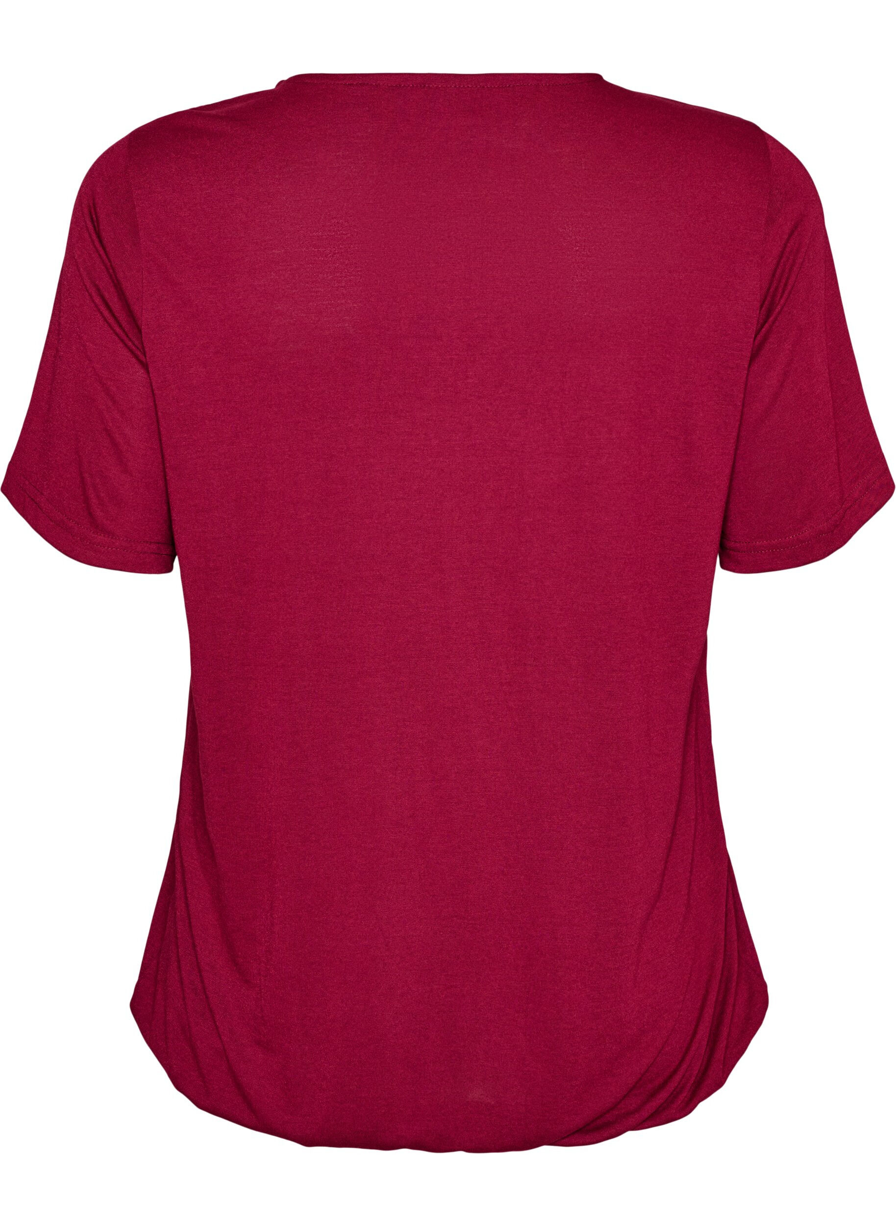 Zizzifashion Blouse with lace insert and balloon sleeves, Red, Packshot image number 1