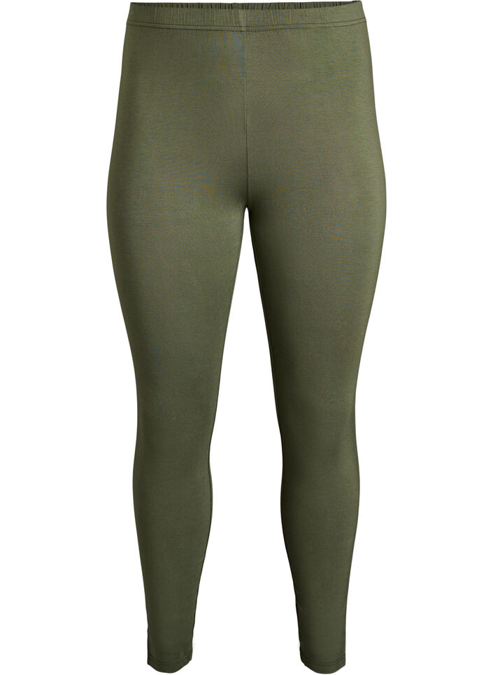 Basic leggings in viscose, Green, Packshot image number 0
