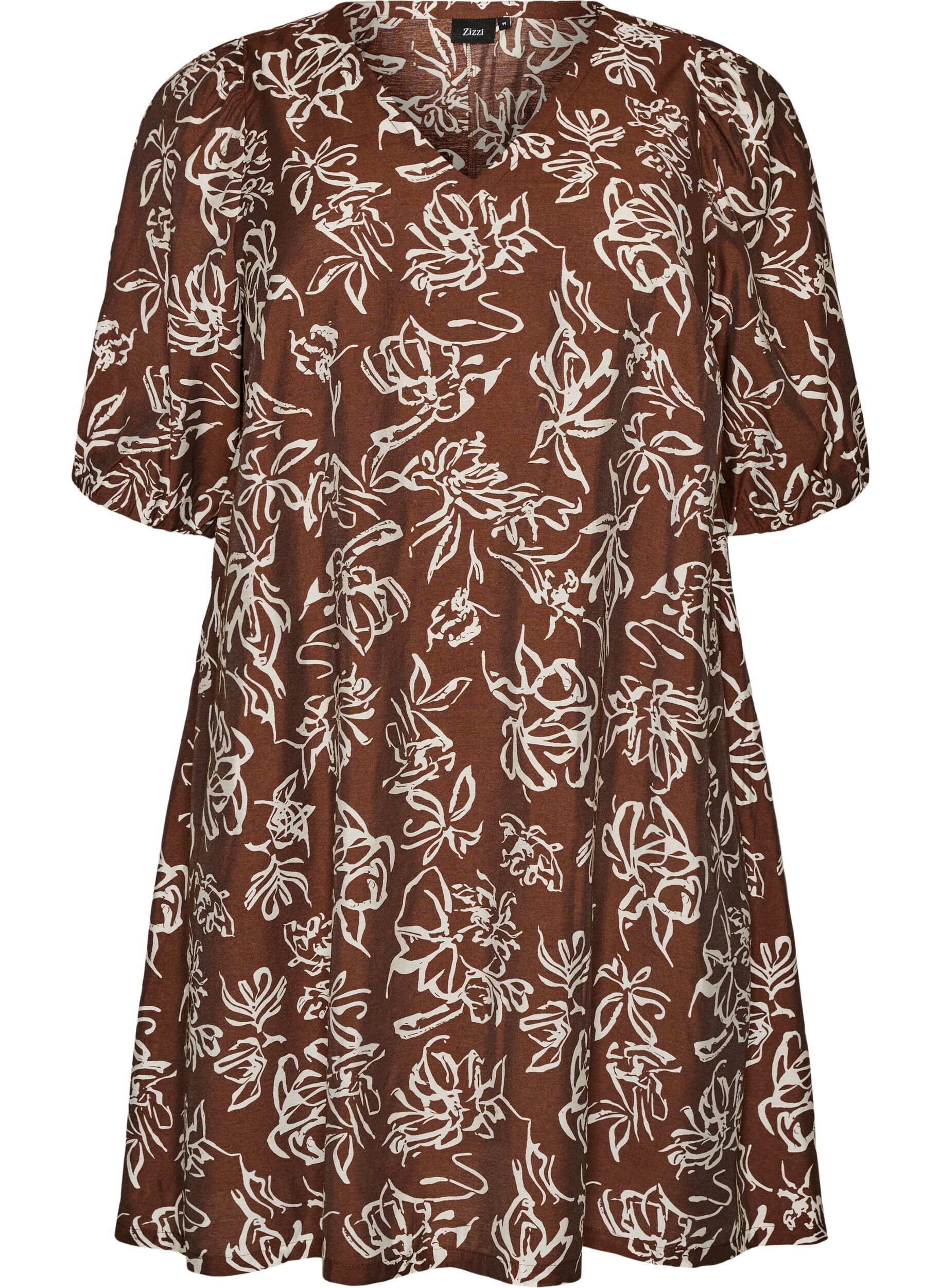 Short A-line dress with V-neck