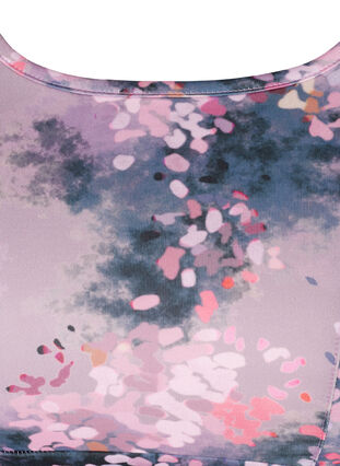 Printed sports top with cross back, Soft Blossom, Packshot image number 2