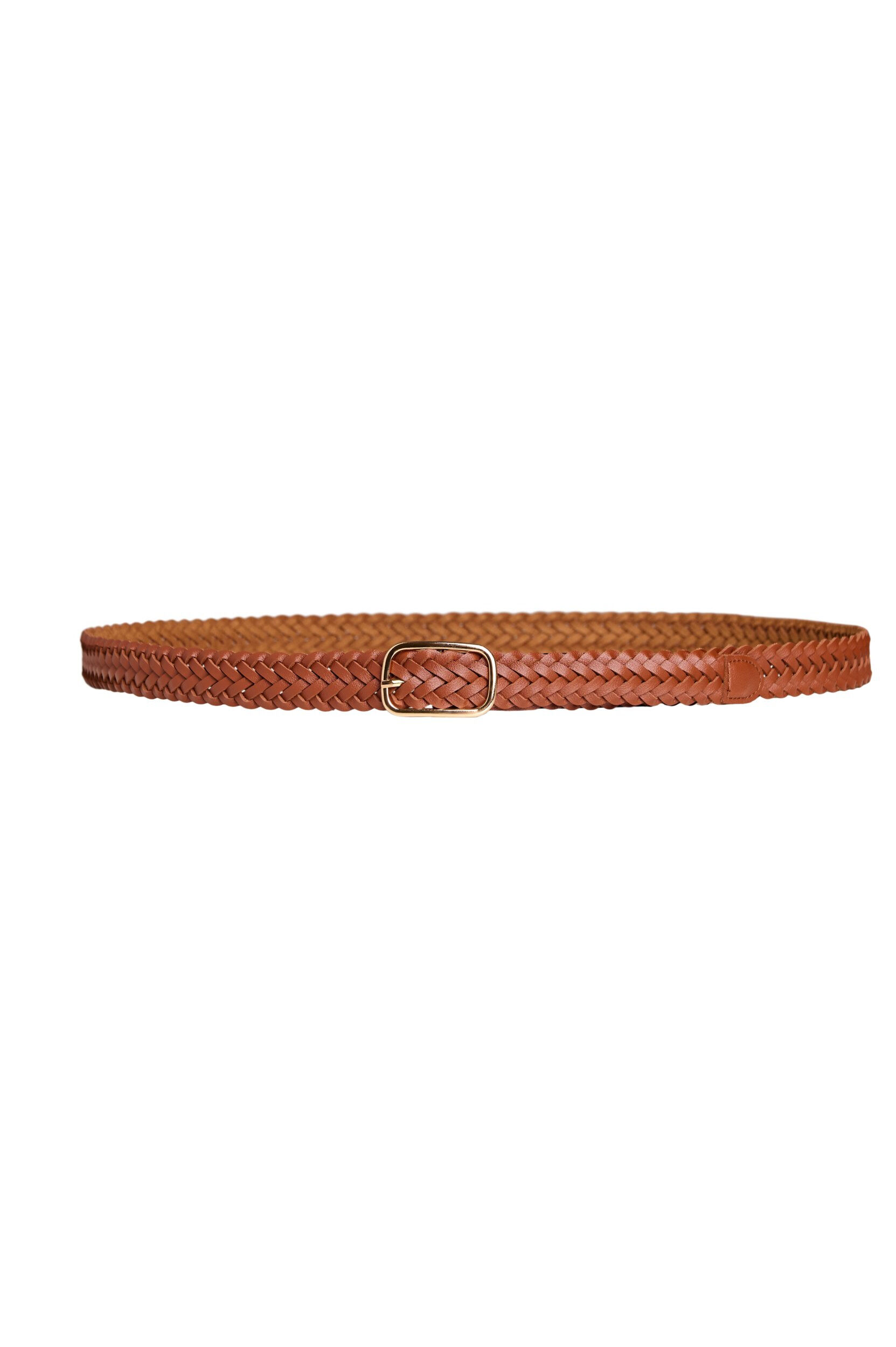 Zizzifashion Braided belt in faux leather, Brown, Packshot image number 0