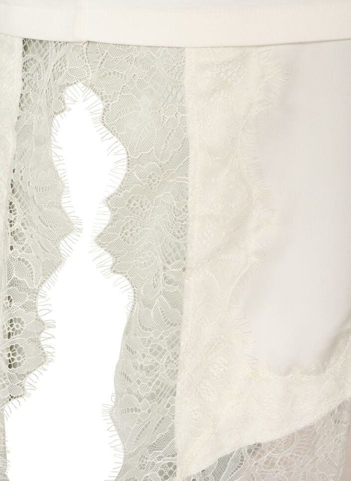 Jersey blouse with a layered look and lace, Vanilla, Packshot image number 4